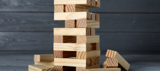 torre gioco ad incastro in primo piano